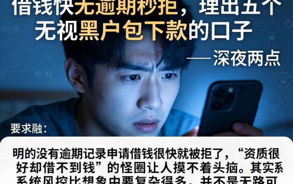 借钱快无逾期秒拒，理出五个无视黑户包下款的口子