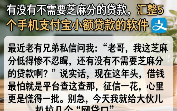 有没有不需要芝麻分的贷款，汇整5个手机支付宝小额贷款的软件