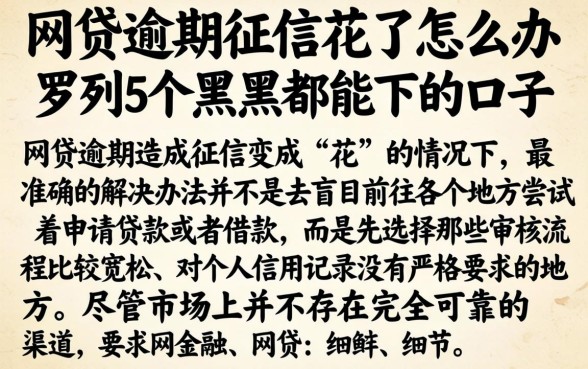 网贷逾期征信花了怎么办，罗列5个黑户都能下的口子