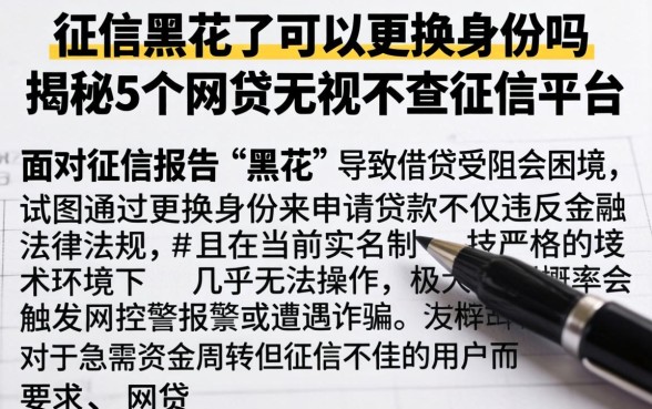 征信黑花了可以更换身份吗，揭秘5个网贷无视不查征信平台