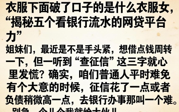 衣服下面破了口子的是什么衣服女，揭秘五个看银行流水的网贷平台