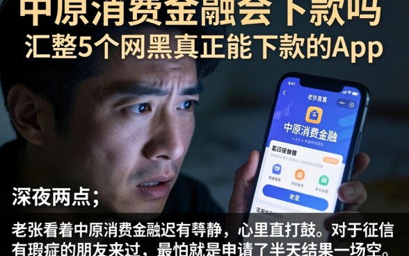 中原消费金融会下款吗,汇整5个网黑真正能下款的app