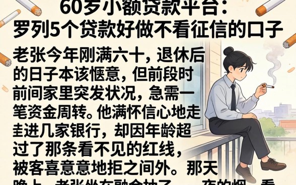 60岁小额贷款平台，罗列5个贷款好做不看征信的口子