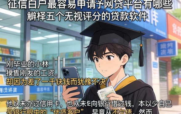 征信白户最容易申请的网贷平台有哪些，枚举五个无视评分的贷款软件