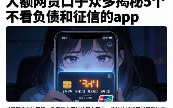 大额网贷口子众多，揭秘5个不看负债和征信的app