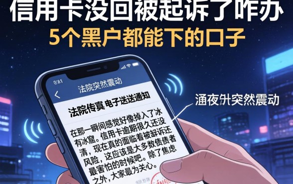 信用卡没回被起诉了咋办，细致阐述5个黑户都能下的口子