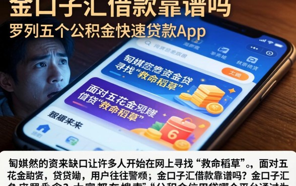 金口子汇借款靠谱吗，罗列五个公积金快速贷款app