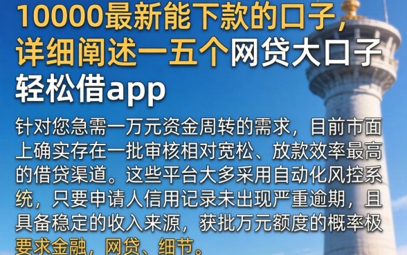 10000最新能下款的口子,详细阐述五个网贷大口子轻松借app