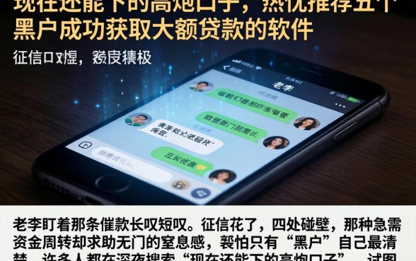 现在还能下的高炮口子,热忱推荐五个黑户成功获取大额贷款的软件
