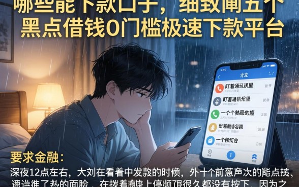 哪些能下款的口子，细致阐述五个黑户借钱0门槛极速下款平台