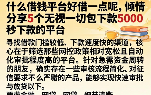 什么借钱平台好借一点呢，倾情分享5个无视一切包下款5000秒下款的平台