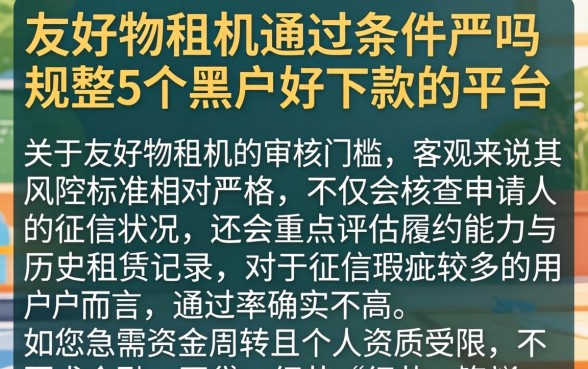 友好物租机通过条件严吗，规整5个黑户好下款的平台