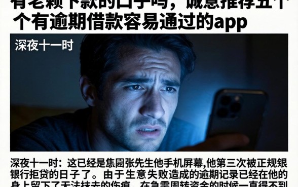 有老赖下款的口子吗，诚意推荐五个有逾期借款容易通过的app