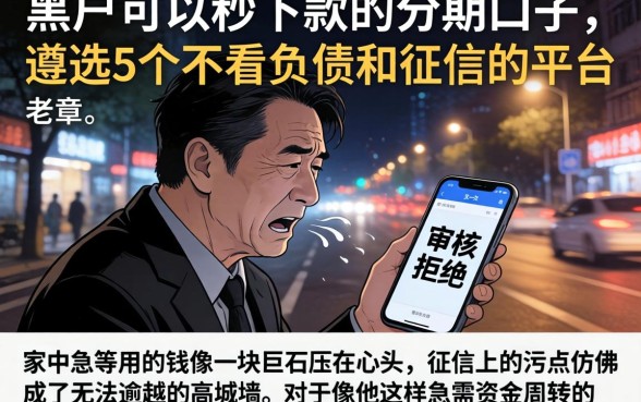 黑户可以秒下款的分期口子，遴选5个不看负债和征信的平台