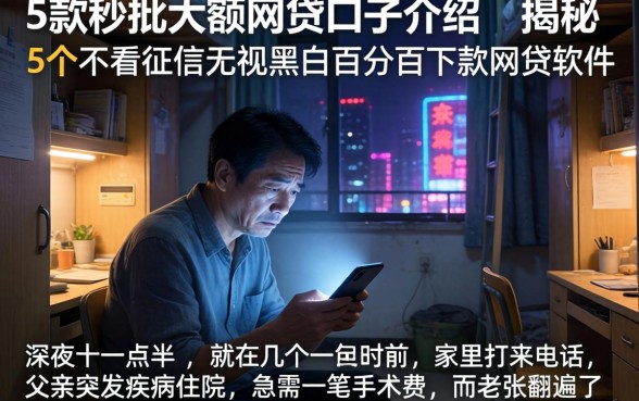 5款秒批大额网贷口子介绍，揭秘5个不看征信无视黑白百分百下款网贷软件
