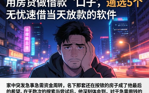 用房贷做借款的口子，遴选5个无忧速借当天放款的软件