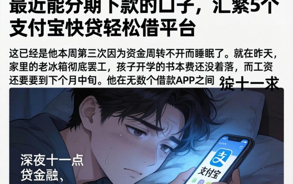 最近能分期下款的口子,汇整5个支付宝快贷轻松借平台