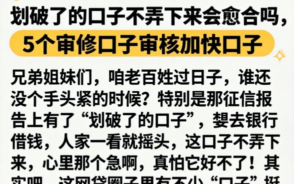 划破了的口子不弄下来会愈合吗,细致阐述5个审贷口子审核加快的口子