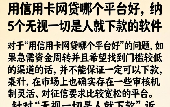 用信用卡网贷哪个平台好，归纳5个无视一切是人就下款的软件