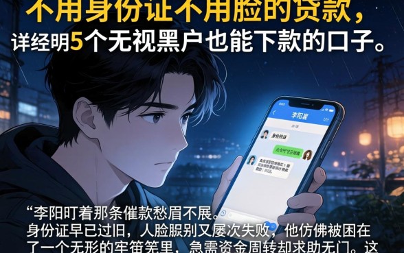 不用身份证不用脸的贷款,详尽说明5个无视黑户也能下款的口子