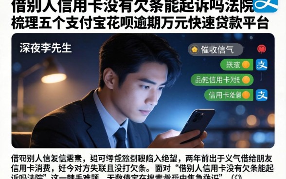 借别人信用卡没有欠条能起诉吗法院，梳理五个支付宝花呗逾期万元快速贷款平台