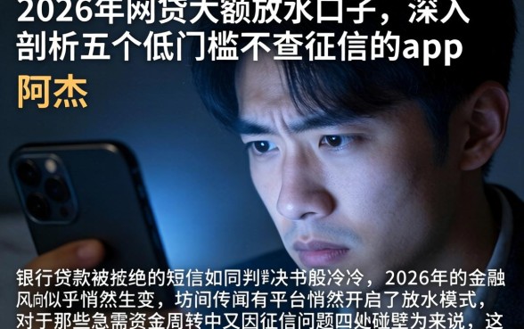 2026年网贷大额放水口子，深入剖析五个低门槛不查征信的app