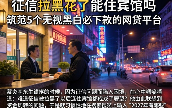征信拉黑花了能住宾馆吗，规整5个无视黑白必下款的网贷平台