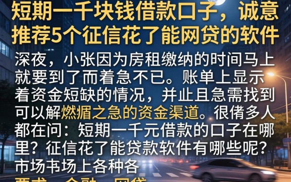 短期一千块钱借款的口子，诚意推荐5个征信花了能网贷的软件