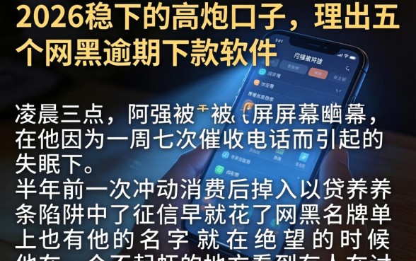2026稳下的高炮口子，理出五个网黑逾期下款软件