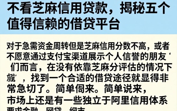 不看芝麻信用贷款，揭秘五个值得信赖的借贷平台