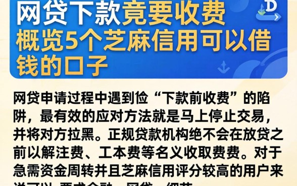 网贷下款竟要收费，概览5个芝麻信用可以借钱的口子