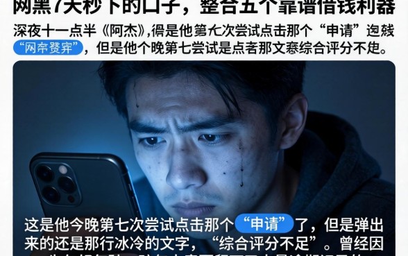 网黑7天秒下的口子，整合五个靠谱借钱利器