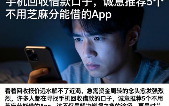 手机回收借款的口子，诚意推荐5个不用芝麻分能借的app