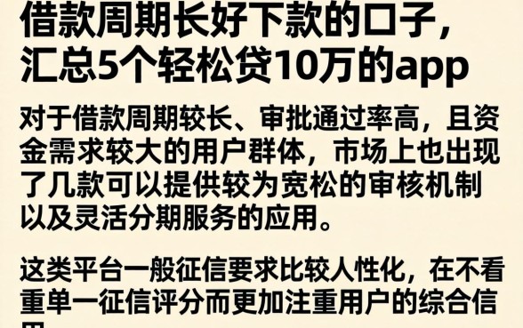 借款周期长好下款的口子，汇总5个轻松贷10万的app