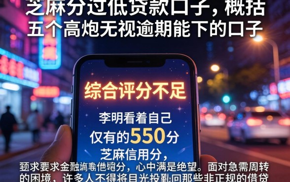 芝麻分过低贷款口子，概括五个高炮无视逾期能下的口子
