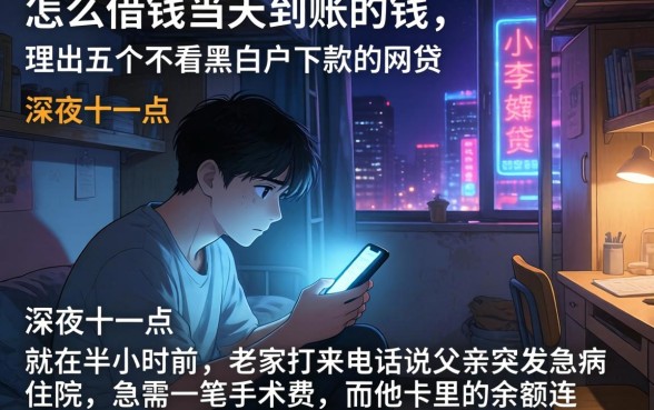 怎么借钱当天到账的钱，理出五个不看黑白户下款的网贷