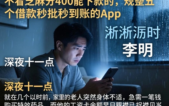 不看芝麻分400能下款的，规整五个借款秒批秒到账的app