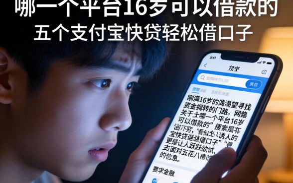 哪一个平台16岁可以借款的，概括五个支付宝快贷轻松借口子