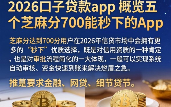 2026口子贷款app，概览五个芝麻分700能秒下的app