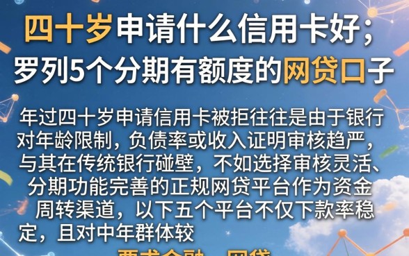 四十岁申请什么信用卡好，罗列5个分期有额度的网贷口子