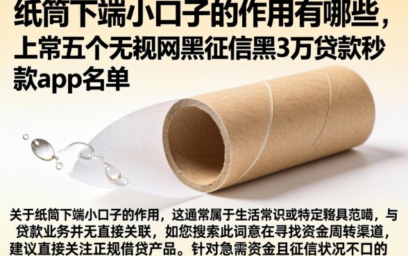 纸筒下端小口子的作用有哪些，理出五个无视网黑征信黑3万贷款秒款app名单
