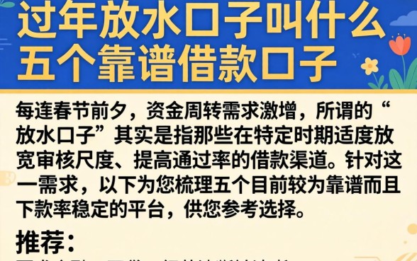 过年放水的口子叫什么，细致阐述五个靠谱的借款口子