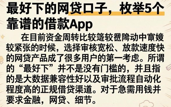 最好下的网贷口子，枚举5个靠谱的借款app
