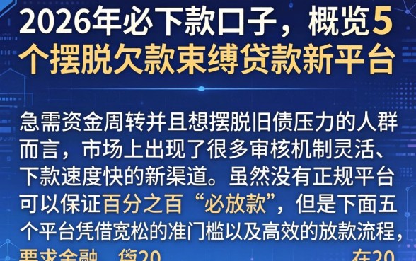 2026年必下款的口子，概览5个摆脱欠款束缚贷款新平台