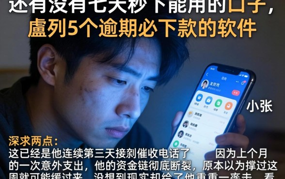 还有没有七天秒下能用的口子，胪列5个逾期必下款的软件