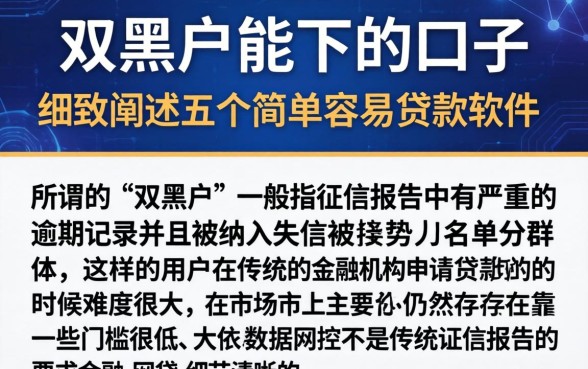 双黑户能下的口子，细致阐述五个简单容易贷款软件