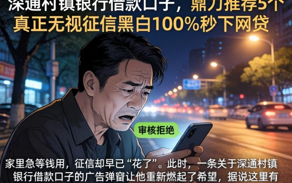 深通村镇银行借款口子，鼎力推荐5个真正无视征信黑白100%秒下网贷