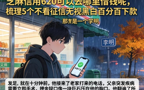 芝麻信用620可以去哪里借钱呢，梳理5个不看征信无视黑白百分百下款