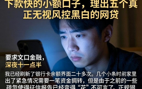 下款快的小额口子，理出五个真正无视风控黑白的网贷