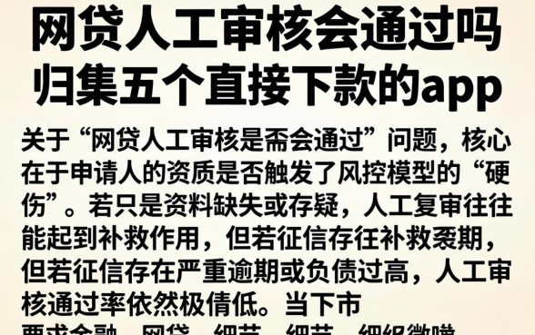 网贷人工审核会通过吗，归集五个直接下款的app